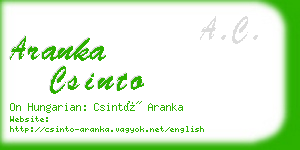 aranka csinto business card